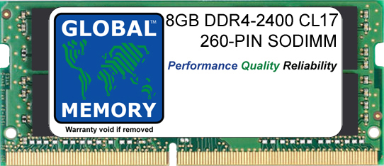 8GB DDR4 2400MHz PC4-19200 260-PIN SODIMM MEMORY RAM FOR LAPTOPS/NOTEBOOKS